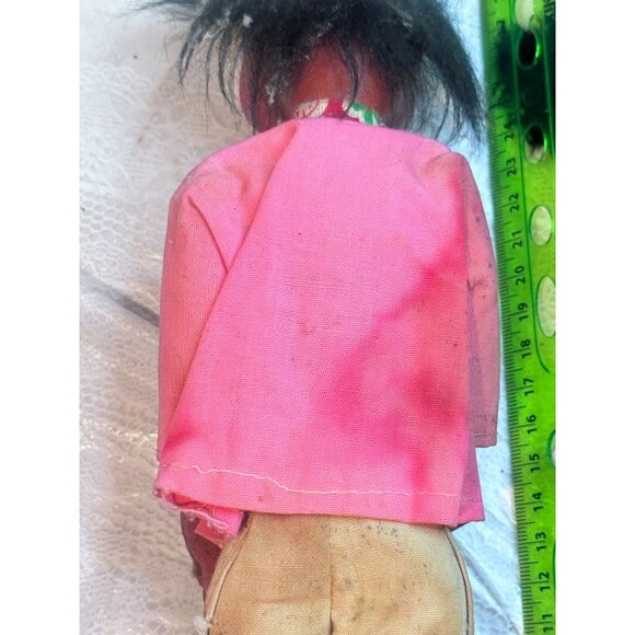 Vtg Mexican Gourd Doll Handmade Paper Mache Folk Art Girl and Boy  Pet READ - Picture 9 of 16